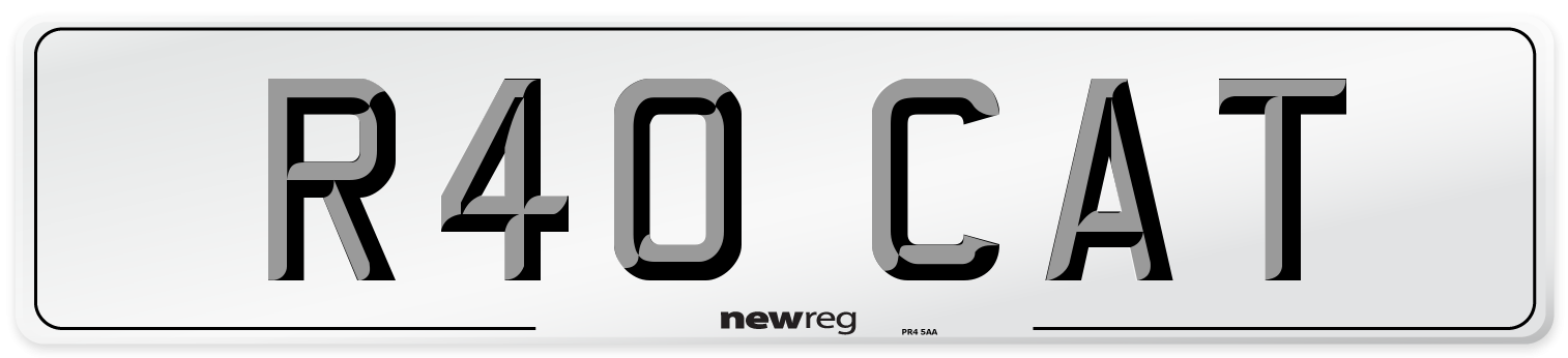 R40 CAT Number Plate from New Reg